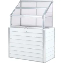 Beliani Mini-Gewächshaus Aluminium Cremeweiß Polycarbonat 4 mm 0,74 m2
