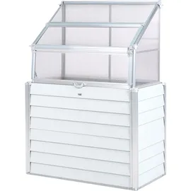 Beliani Mini-Gewächshaus Aluminium Cremeweiß Polycarbonat 4 mm 0,74 m2