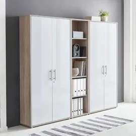 MID.YOU Aktenschrank Office Edition Sw Set 10 Eiche/Weiß