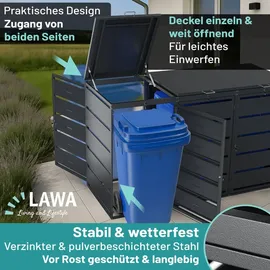 lawa living and lifestyle Mülltonnenbox 196 x 80 x 116 cm anthrazit