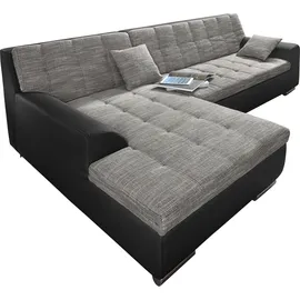 DOMO collection Ecksofa DOMO COLLECTION "Treviso viele Bezüge, auch in Cord, L-Form, B/T/H: 267/80/83 cm", schwarz (schwarz, weiß), B:267cm H:83cm T:178cm, Kunstleder Softlux / Struktur (90% Polyester; 10% Polyacryl);Microfaser-Primabelle (100% Polyester) / Struktur (90%