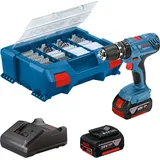 Bosch Professional GSB 18V-21 + 82-teiliges Bit- und Bohrerset