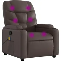 vidaXL Massagesessel Modell 6 Kunstleder 89 x 100 x 0 cm Braun mit Fernbedienung