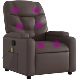 vidaXL Massagesessel Modell 6 Kunstleder 89 x 100 x 0 cm Braun mit Fernbedienung