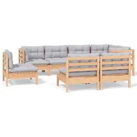 vidaXL Garten-Lounge-Set 8-tlg. grau Kiefer