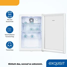 Exquisit GKS120-GT-160C Getränkekühlschrank (118 l, 840 mm hoch, Weiß)