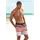 BENCH Badeshorts Mac Schwarz/Bordeaux/Grau XL