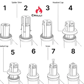 F26 Chilli Pro Scooters Riders Stunt-Scooter Fork IHC Kit+ Headset Blau