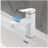 HS.SUPPLY Badarmatur Digitaler Wasserhahn mit Temperaturanzeige (Komplettset, Wasserhahn) internes Wasserkraftwerk, Touch, Temperaturanzeige, etc. schwarz