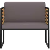 vidaXL Gartenstühle 70 x 70 x 62 cm dunkelgrau inkl. Auflagen 2 St.
