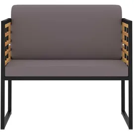 vidaXL Gartenstühle 70 x 70 x 62 cm dunkelgrau inkl. Auflagen 2 St.