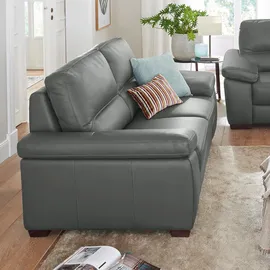Calia Italia 3-Sitzer CALIA ITALIA "Gaia, hochwertiges Ledersofa mit erstklassigem Sitzkomfort", grau, B:210cm H:92cm T:97cm, Leder SORRENTO - 100% Leder;Leder BULL - 100% Leder, Sofas, edles Design, in zwei hochwertigen Lederqualitäten