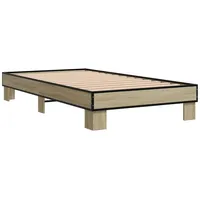 VidaXL Bettgestell Sonoma-Eiche 90x190 cm Holzwerkstoff und Metall