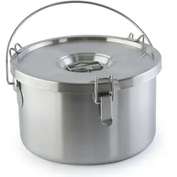 METRO Professional Lebensmittelbehälter, Edelstahl 18/10, Ø  32 x 17 cm, 10 L, spülmaschinenfest, mit Verschlusssystem, silber