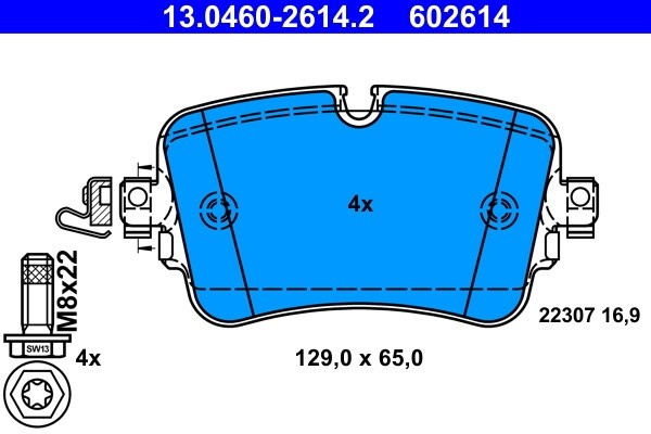 ATE Bremsbeläge hinten (13.0460-2614.2) für Audi A6 C8 A7 Q8 Q7 VW Touareg A8