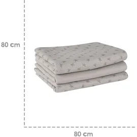 roba Mullwindeln 80 x 80 cm 3 St. lil planet grau