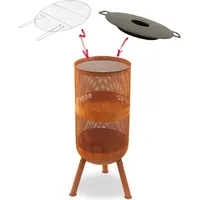 BonFeu Bonves Ø 34cm Rost - Feuerkorb für den Garten - Feuertonne & Feuerstelle - Feuerschale Feuerkorb aus Stahl - Mit Grillrost & Schürhaken z...