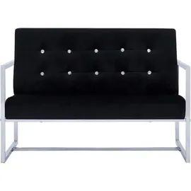 vidaXL 2-Sitzer-Sofa mit Armlehnen Schwarz Chrom und Samt
