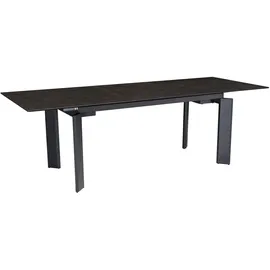 FineBuy Ausziehtisch 180–240 x 77 x 0 cm schwarz
