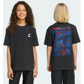 adidas Marvel Spider-MAN Graphics Tee, Black/Off White, 7-8 Years