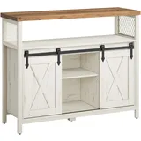 VASAGLE Sideboard 33 x 100 x 80 cm Wolkenweiß/Honigbraun