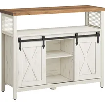 VASAGLE Sideboard 33 x 100 x 80 cm Wolkenweiß/Honigbraun