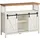 VASAGLE Sideboard 33 x 100 x 80 cm Wolkenweiß/Honigbraun