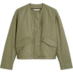 MARC O ́POLO Collar-less jacket, flap pockets, light padded, tape details ins FOREST MOSS - 40