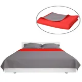 vidaXL Zweiseitige Tagesdecke Gesteppt Rot und Grau 170x210 cm