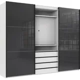 WIMEX Schwebetürenschrank »Magic by fresh to go«, tolles EXTRA: mit drehbarem TV-Element, Fronten aus Glas weiß/Außentüren grauglas)