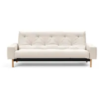 Schlafsofa INNOVATION LIVING TM "MIMER hochwertige Schlaffunktion, aktuelles Design und extra Komfort" Sofas Gr. T: 100cm, Bouclé Stoff BOUCLÉ, weiß (off white 531 bouclé) Taschenfederkernmatratze, Breite Liegefläche 140 cm