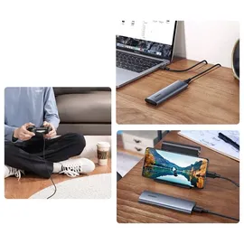 UGREEN 10902 Speicherlaufwerksgehäuse SSD-Gehäuse, M.2 M.2, USB Anschluss, Silber