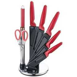 Michelino 8-teiliges Profi Messer-Set Messerblock sehr hochwertiges Messer Küchenmesser Rot