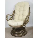 Rattani Rattanstuhl Rattan Drehsessel, Drehwippsessel Linda Fb. darkbrown beige