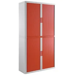 PAPERFLOW easyOffice Rollladenschrank weiß, rot ohne Fachböden 110,0 x 41,5 x 204,0 cm