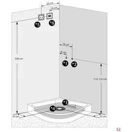 SeniorBad Duschkabine Dusche D46-20M0 100x100 cm ohne 2k Scheiben Versiegelung
