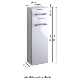 Held MÖBEL Unterschrank 25 x 79 x 20 cm - weiß