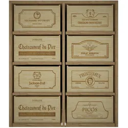 Godello Serie Weinregal aus massiver Eiche 8 Holzkisten