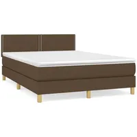 VidaXL Boxspringbett mit Matratze Dunkelbraun 140x200 cm Stoff1377967