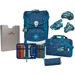 DERDIEDAS 8409154 5-teiliges Schulrucksack-Set ErgoFlex EASY BLUE SPEED