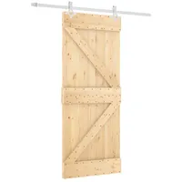 vidaXL Schiebetür rechts 85 x 210 cm Weiß/Braun