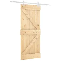 vidaXL Schiebetür rechts 85 x 210 cm Weiß/Braun