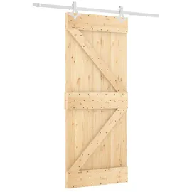 vidaXL Schiebetür rechts 85 x 210 cm Weiß/Braun