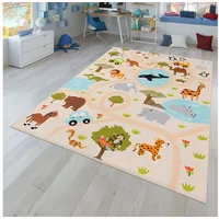Kinderteppich Rutschfester Teppich Kinderzimmer Spielteppich Mädchen Jungen, TT Home, rechteckig, Höhe: 4 mm gelb|grün rechteckig - 120 cm x 160 cm x 4 mm