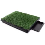 fudajo Welpen Hundetoilette mit Gras 63x51cm – Hundeklo mit Kunstrasen als Trainingsunterlage für Welpen und Hunde