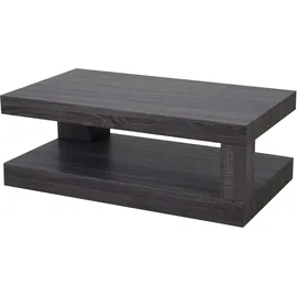 Mendler Couchtisch HWC-A32, Wohnzimmertisch, 3D-Struktur, 40x110x60cm MVG-zertifiziert ~ schwarze Eicheoptik