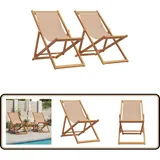 Vidaxl - Strandstühle 2 Stk. Klappbar Taupe Stoff und Massivholz - Holzmöbel - Gartenstühle - Lounge Chair - Liegesessel - Esszimmerstühle