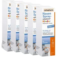 5er Set NASENSPRAY-ratiopharm Kinder kons.frei (5x10 ml)