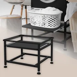 ML-Design Waschmaschinen-Untergestell mit ausziehbarer Ablage, Schwarz, 62,5 x 50,1 x 40,5 cm