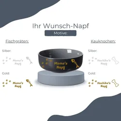 Futterschale Jasper schwarz ø 14 cm - Tiernamen und Motiv